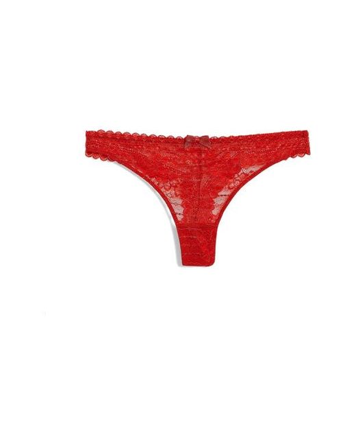 Etam Red Panama Lace Thong