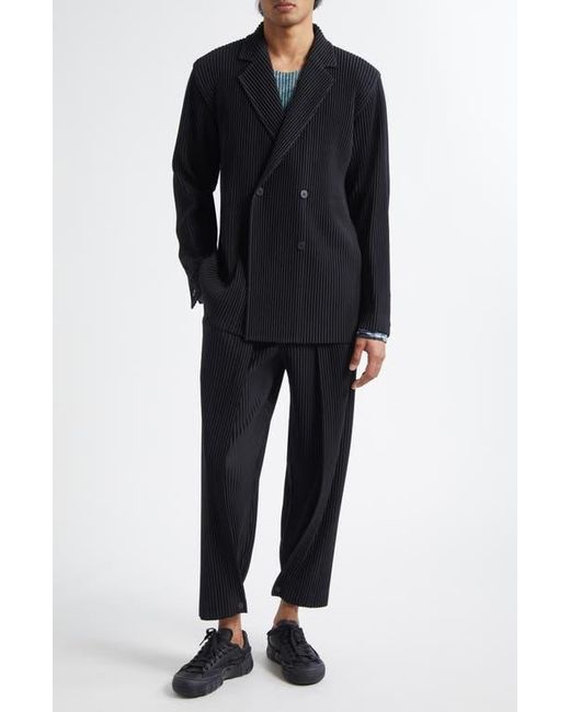 Homme Plissé Issey Miyake Black Bottoms 1 Pleated Straight Leg Pants for men