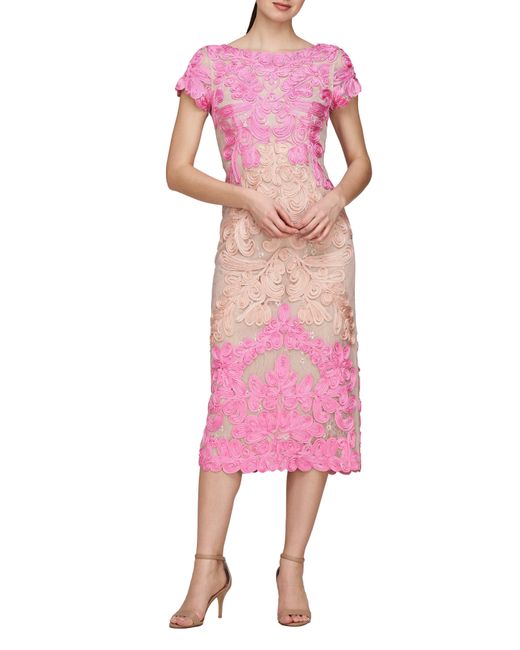 JS Collections Soutache Lace Cocktail Dress in Pink | Lyst