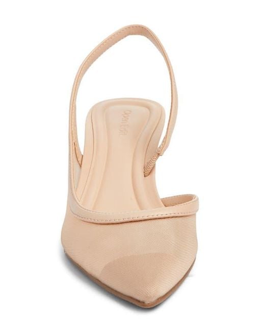 Open Edit Pink Corina Half D'Orsay Kitten Heel Slingback Pump