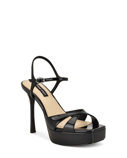 Nine West Black Tates Ankle Strap Platform Sandal