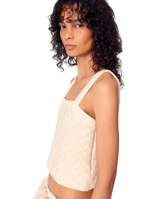 Maje Natural Tweed-Effect Knit Crop Top