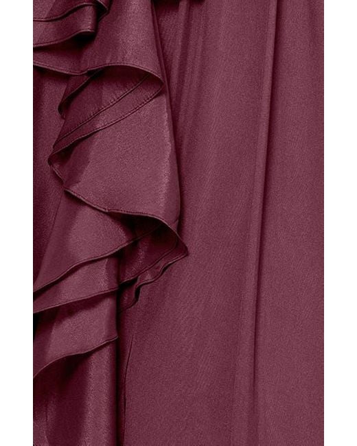 Xscape Evenings Purple Ruffle Organza Gown