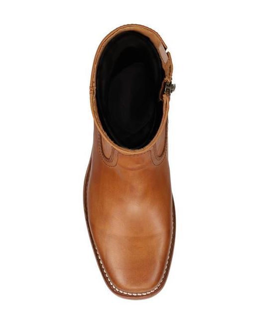 Frye Brown Campus Leather Plain Toe Zip Boot for men