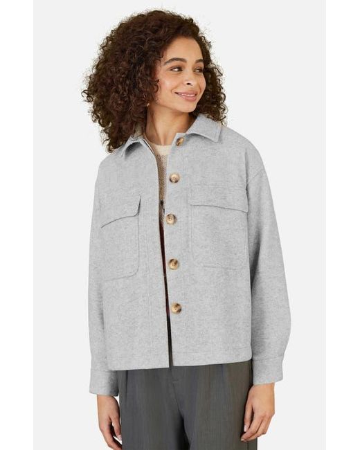 Yumi' Gray Textured Finish, Patch Pockets Shacket