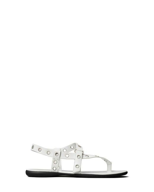Tory Burch White Eyelet Toe Ring Sandal