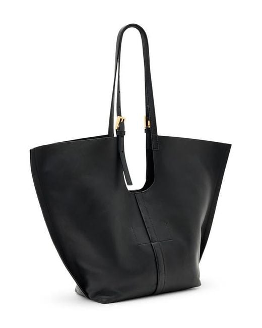 AllSaints Black Ara East West Leather Tote