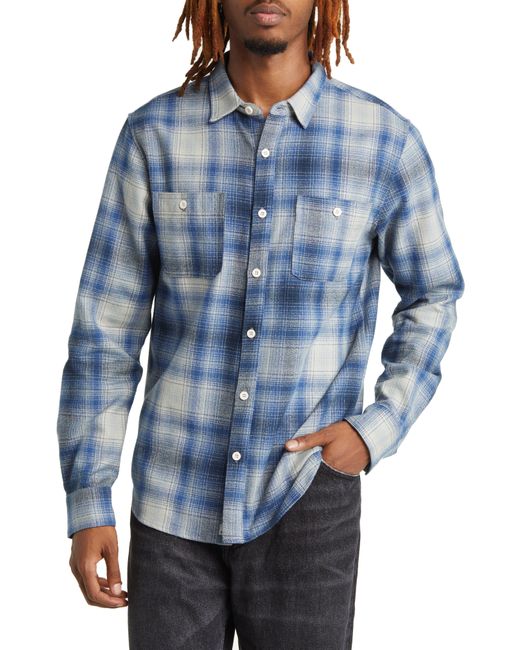 One Of These Days Blue San Marcos Plaid Flannel Button-up Shirt for men