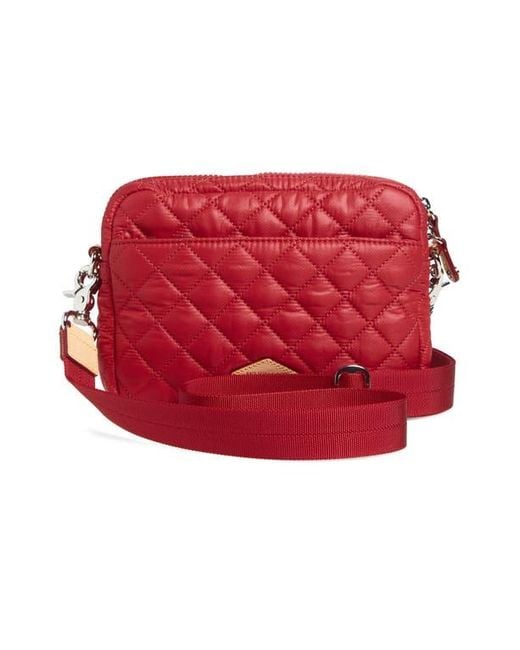 MZ Wallace Red Small Metro Quilted Nylon Camera Bag
