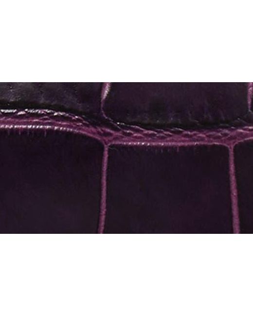 Tory Burch Black Croc Embossed Leather Plate Belt