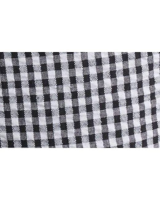 Wayf Gray X Styled By Coco! Nina Gingham Seersucker Tie Front Top