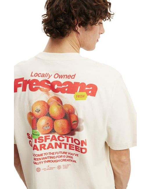 Cotton On White Cropped Fit Graphic T-Shirt for men