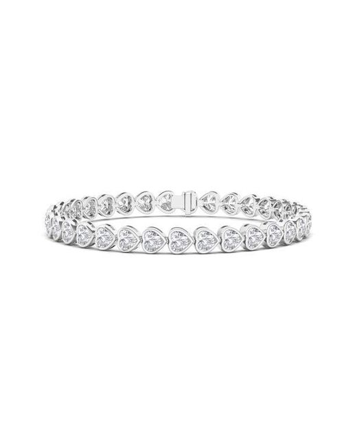HauteCarat White Bezel Heart Lab Created Diamond Bangle