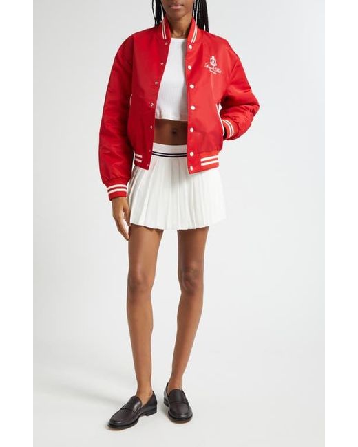 Sporty & Rich Red Vendome Nylon Varsity Jacket