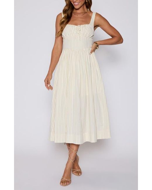 Vici Collection Natural Callie Fit & Flare Milkmaid Sundress