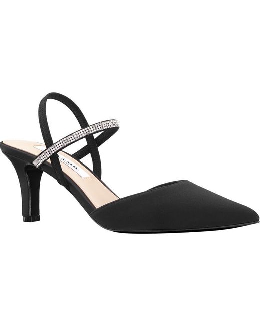Nina Black Billie Slingback Pointed Toe Pump