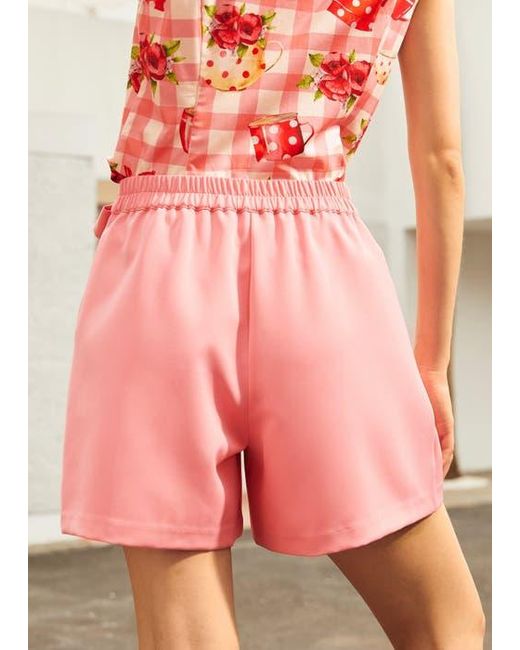 ModCloth Pink Blushing Bow Shorts