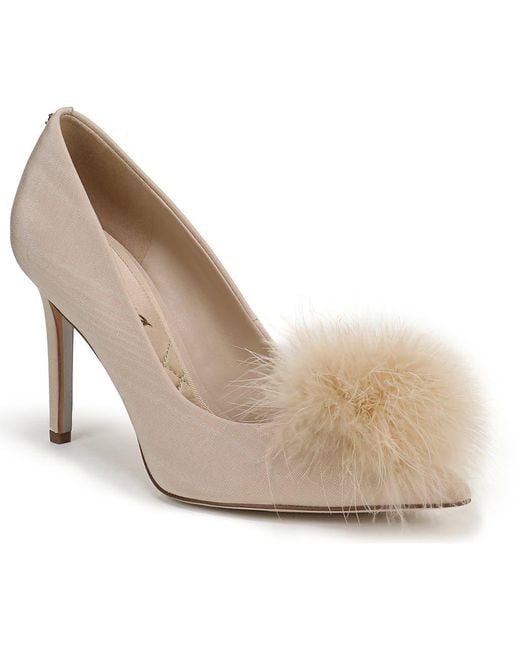 Sam Edelman White Hazel Feather Embellished Pump