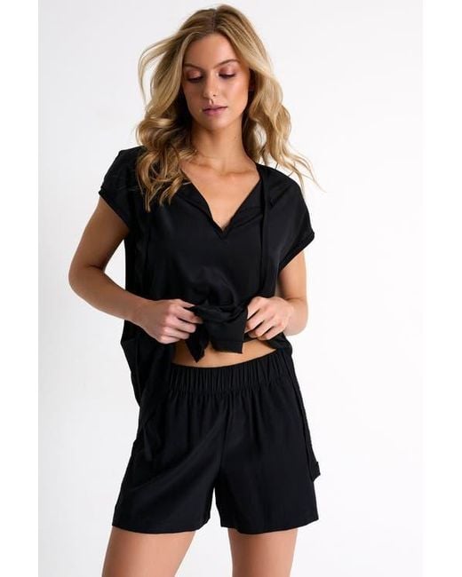 Shan Black Silk Shorts