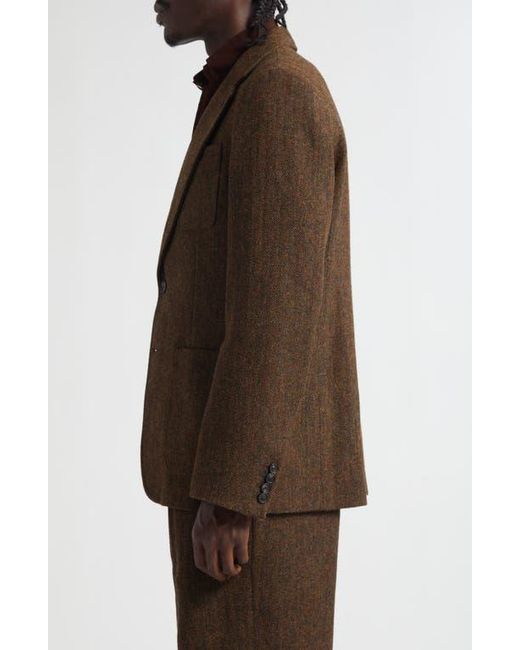 Noah NYC Brown Wool Herringbone Sack Jacket for men