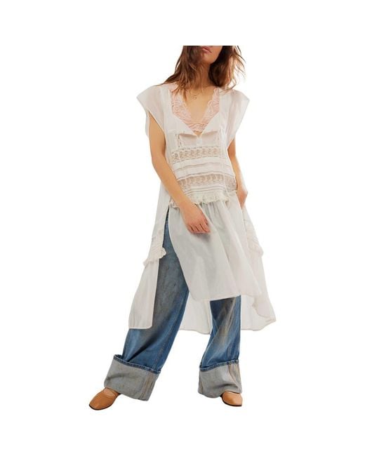 Free People Blue Tied To You Maxi Tunic