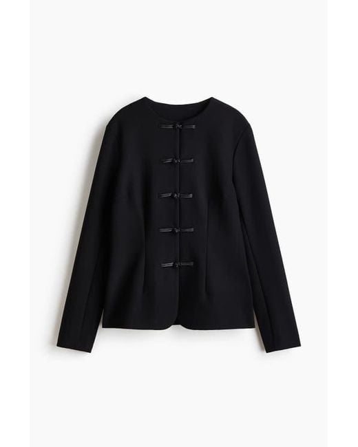 H&M Black Knot-Button Jacket