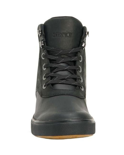 XtraTuf Black Leather Lace Ankle Deck Boot for men