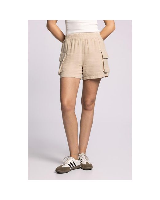Thread & Supply Natural Darana Stripe Linen Blend Shorts