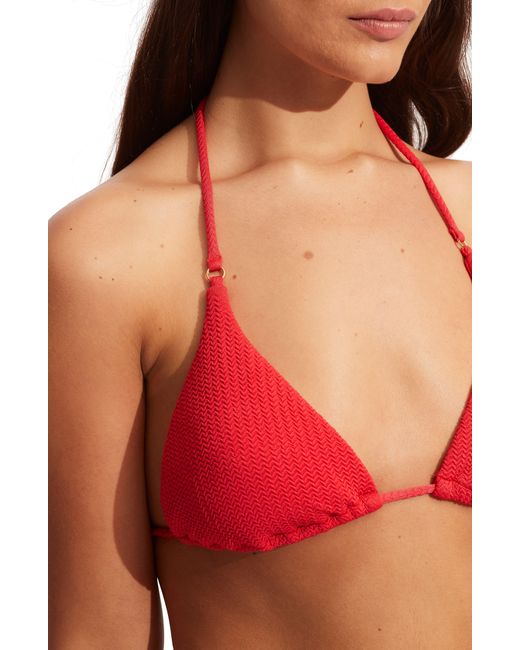 Seafolly Red Slider Triangle Bikini Top