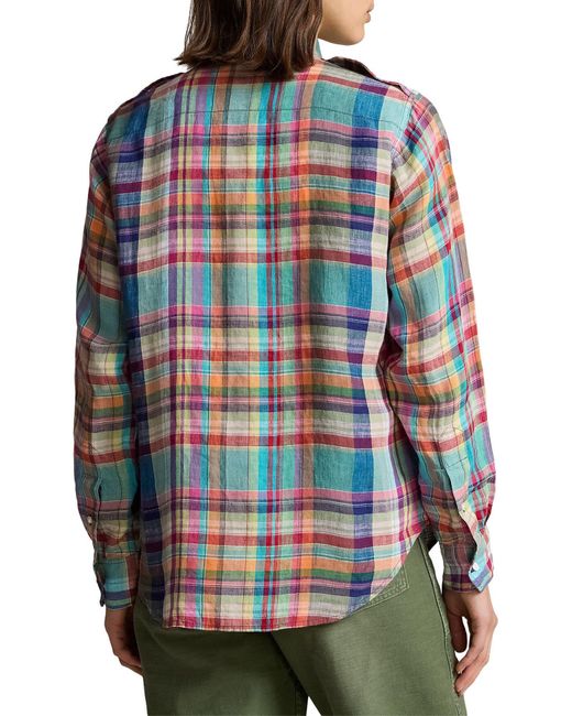 Polo Ralph Lauren Multicolor Plaid Linen Button-up Shirt