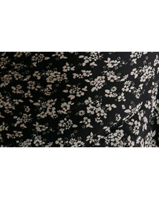 A Pea In The Pod Black Floral Faux Wrap Maternity Dress