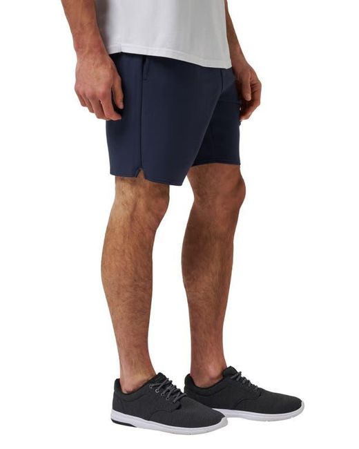 Travis Mathew Blue Fibercloud Drawstring Shorts for men