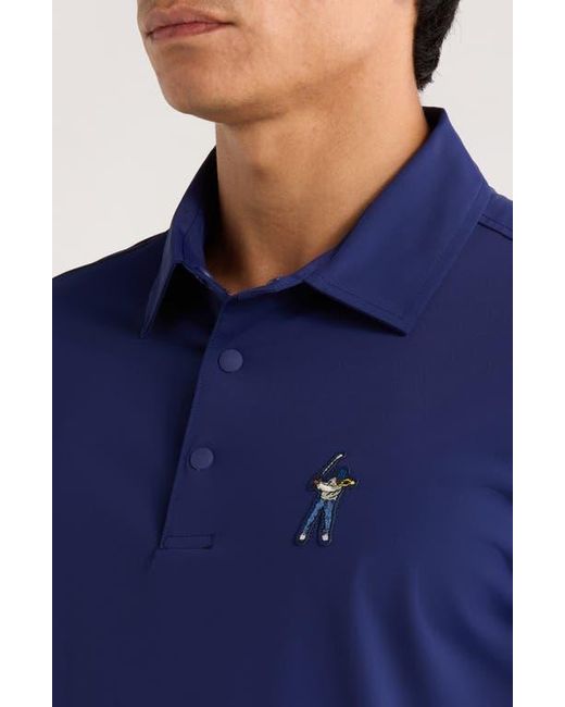 EASTSIDE GOLF Blue Snap Placket Performance Golf Polo for men
