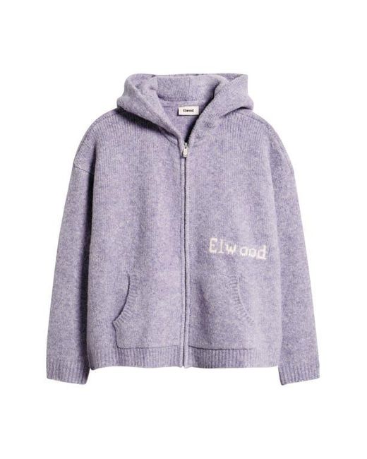Elwood Purple Hooded Zip Cardigan for men