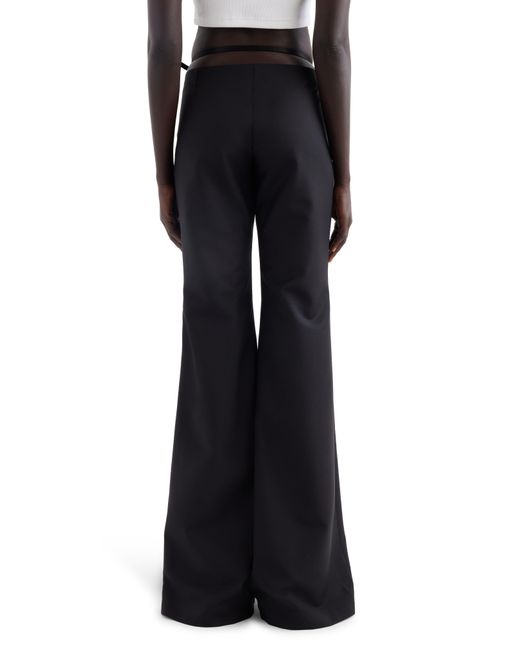 Givenchy Black Voyou Wool Blend Flare Leg Pants