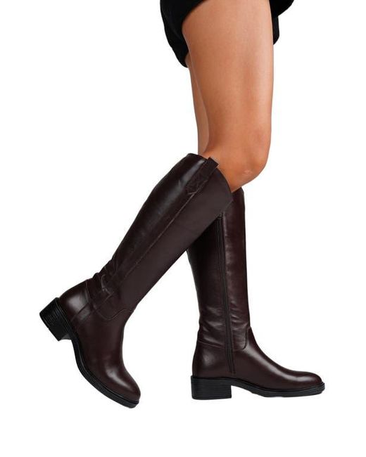 Forever & Always Shoes Brown Acro Leather Boot