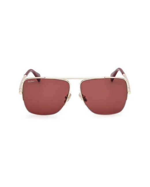 Max Mara Red 59Mm Pilot Sunglasses