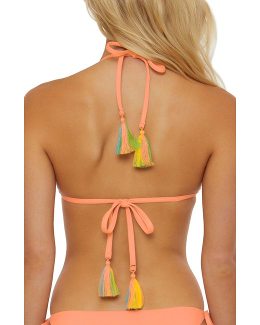 Isabella Rose Orange Harmony Lace Triangle Bikini Top