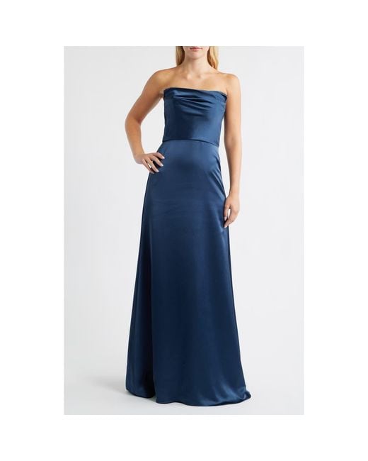 amsale french blue dress Amsale Bridesmaid Dress Belle GB284A Graphite main image 0
