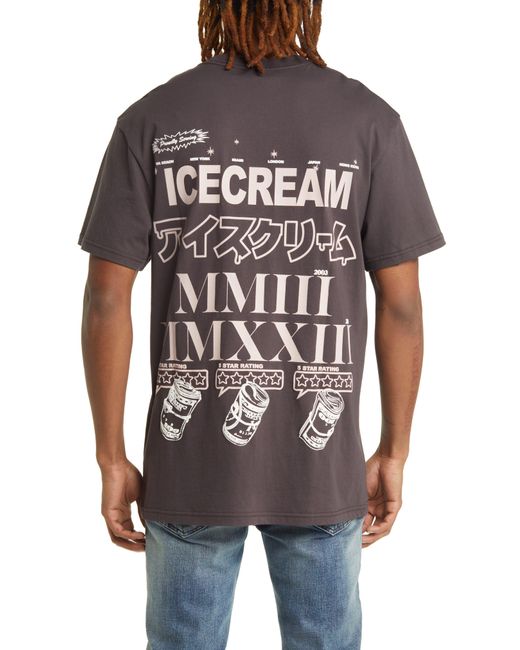 ICECREAM Gray Blue Raspberry Graphic T-shirt for men