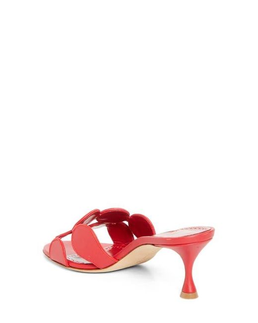 Manolo Blahnik Red Haribalmu Kitten Heel Sandal