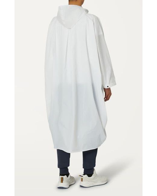 K-Way White Rennes Waterproof Packable Rain Poncho
