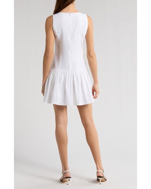 Wayf White Martini Linen Blend Minidress