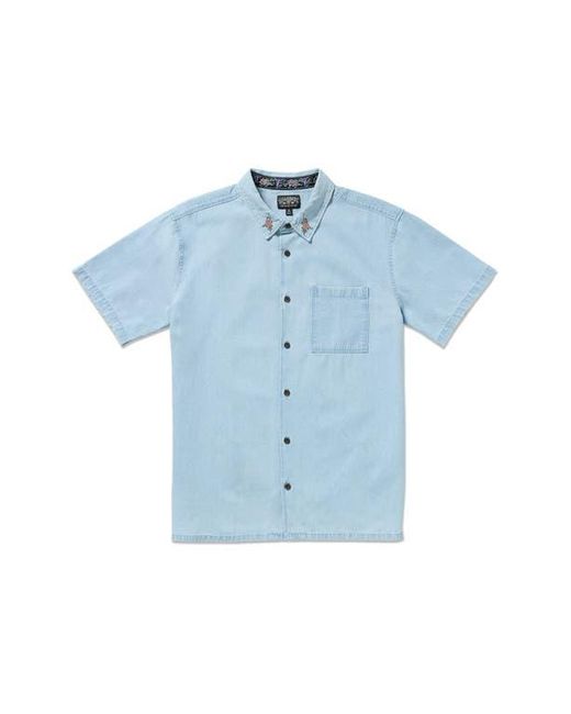 Billabong Blue Occy Short Sleeve Button-Up Shirt for men