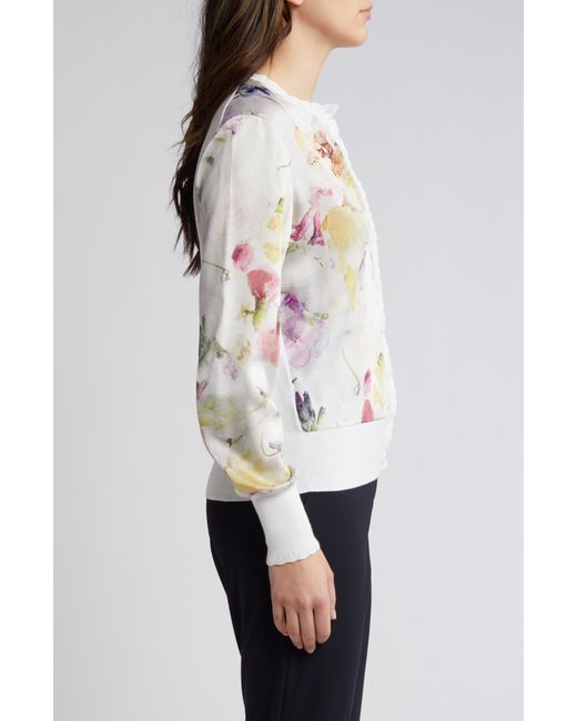 Ted Baker White Haylou Floral Cardigan
