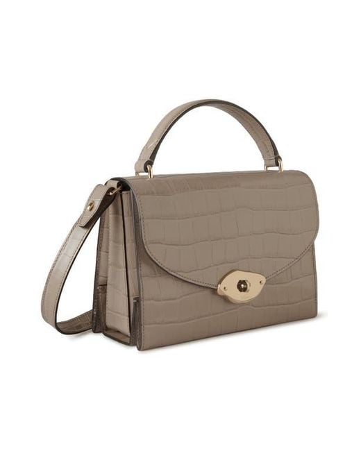 Mulberry Multicolor Lana Croc Embossed Leather Top Handle Bag