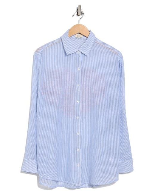 Elan Blue Stripe Cover-Up Shirt