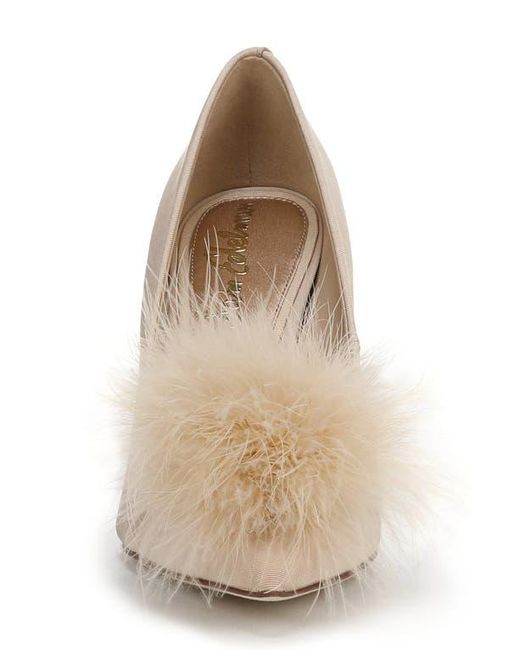 Sam Edelman White Hazel Feather Embellished Pump