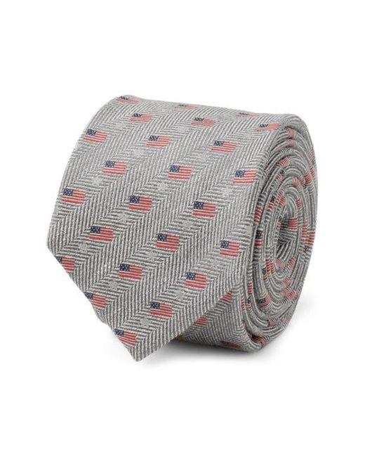 Cufflinks Inc. Gray American Flag Cotton Tie for men