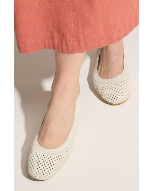 Yosi Samra White Samantha Foldable Ballet Flat